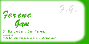 ferenc gam business card